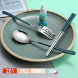 304 Portable Stainless Steel Tableware Set – Travel Cutlery with Storage Box
