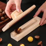 JUSTINLAU Manual Wooden Nut Opener – Heavy-Duty Walnut & Chestnut Cracker