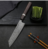 TURWHO 7" Japanese Kiritsuke Chef Knife – Hand-Forged Damascus Steel Professional Sashimi Knife