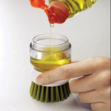 Dish Brush with Soap Dispenser – Multi-Use Palm Scrub Brush with Tray