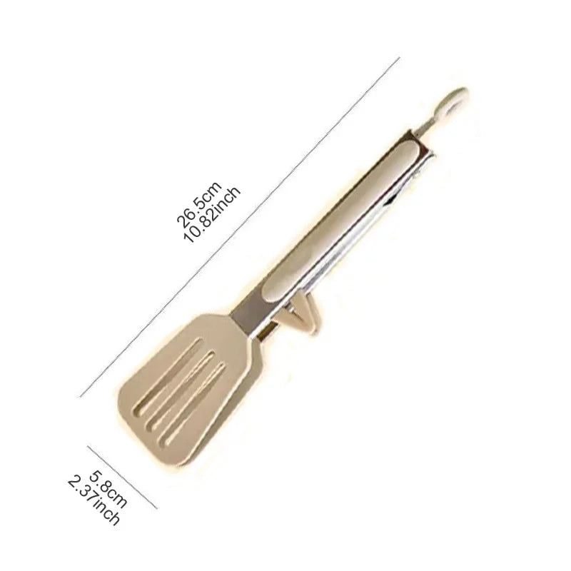 9-Inch Silicone Food Tongs – Stainless Steel Non-Stick Kitchen & BBQ Clips