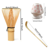 3-Piece Bamboo Tea Brush Set – Matcha Whisk, Spoon & Stand