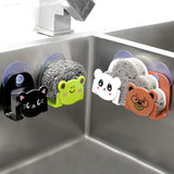 Cartoon Sponge & Rag Storage Rack – Cute Kitchen Organizer for Accessories