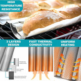 Nonstick Perforated French Bread Baking Pan – 4-Wave Baguette Loaf Mold