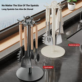 Rotating Kitchen Utensil Stand – 8-Hook Countertop Organizer with 360° Rotation