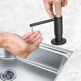 Samodra Black Liquid Soap Dispenser – Brass Pump Head with 500ML PE Bottle for Kitchen & Bathroom