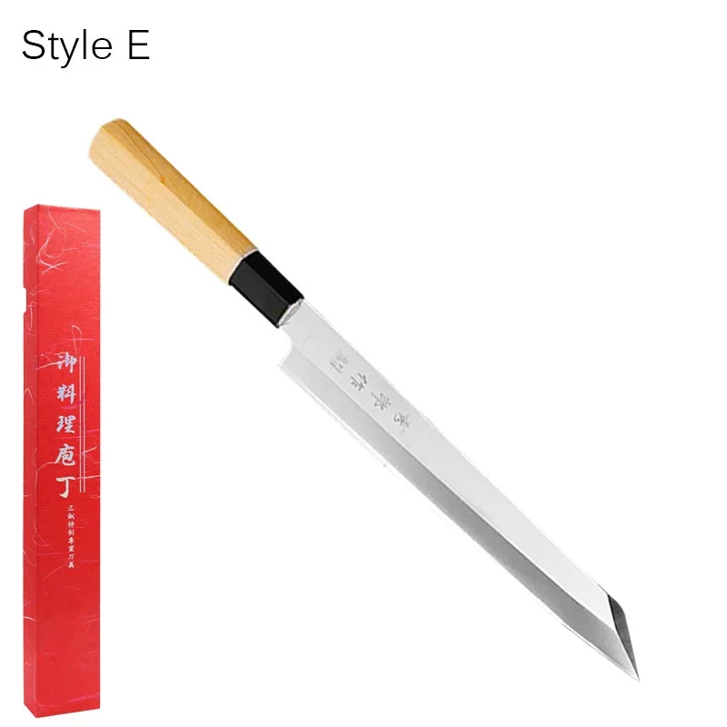 WXCOO Japanese Salmon Sashimi Knife – Professional Stainless Steel Fish & Meat Slicing Knife with Box