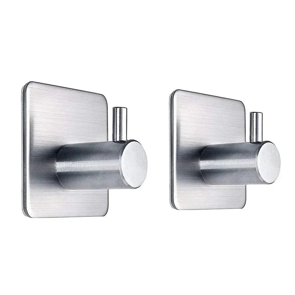 Self-Adhesive Heavy-Duty Towel Rack – 304 Stainless Steel No-Drill Waterproof Hook