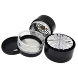 55MM Toothless Manual Metal Herb Grinder – Large Capacity Spice Crusher with Transparent Screen