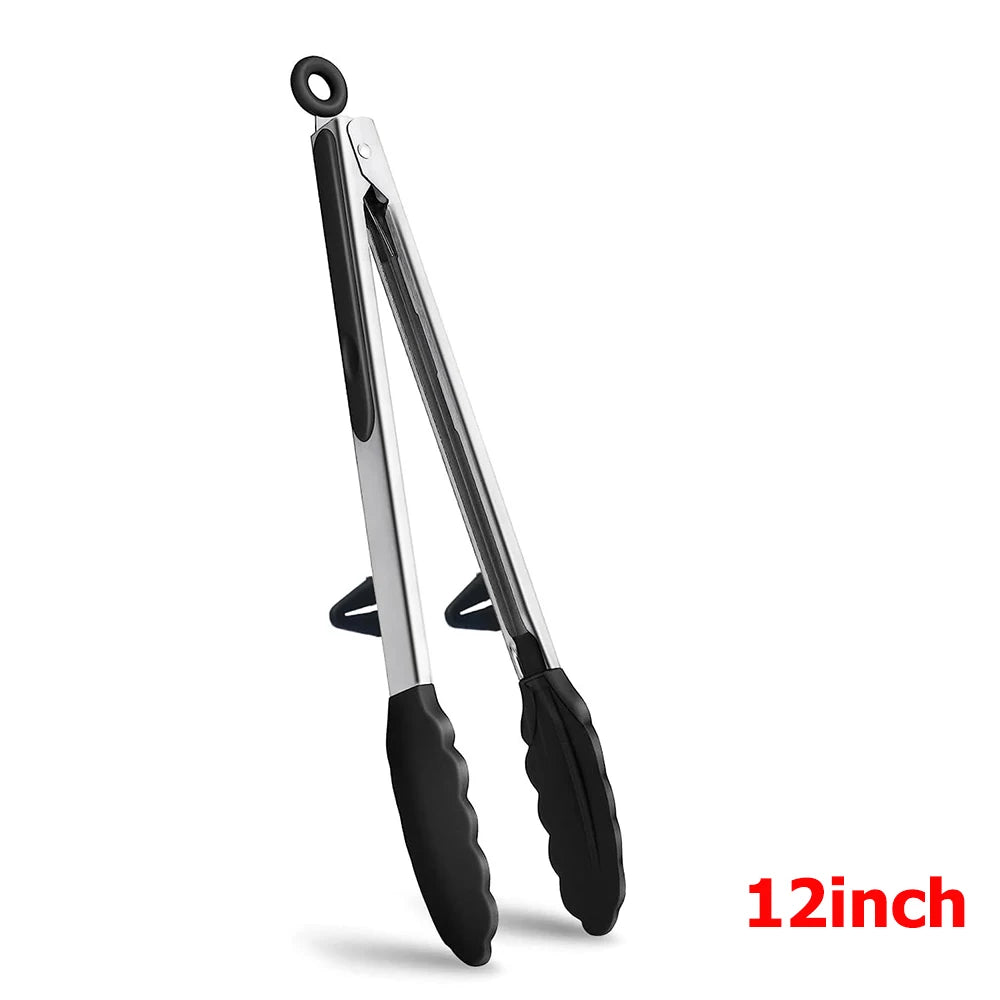 LMETJMA Silicone Kitchen Tongs – Non-Stick Cooking & Serving Tongs for BBQ & Pasta