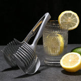 Stainless Steel Handheld Lemon & Tomato Slicer – Fruit and Onion Cutting Clip