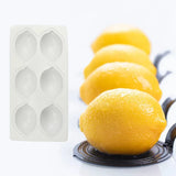 3D Lemon Design Silicone Mousse Cake Molds – 6-Cavity French Dessert Bakeware
