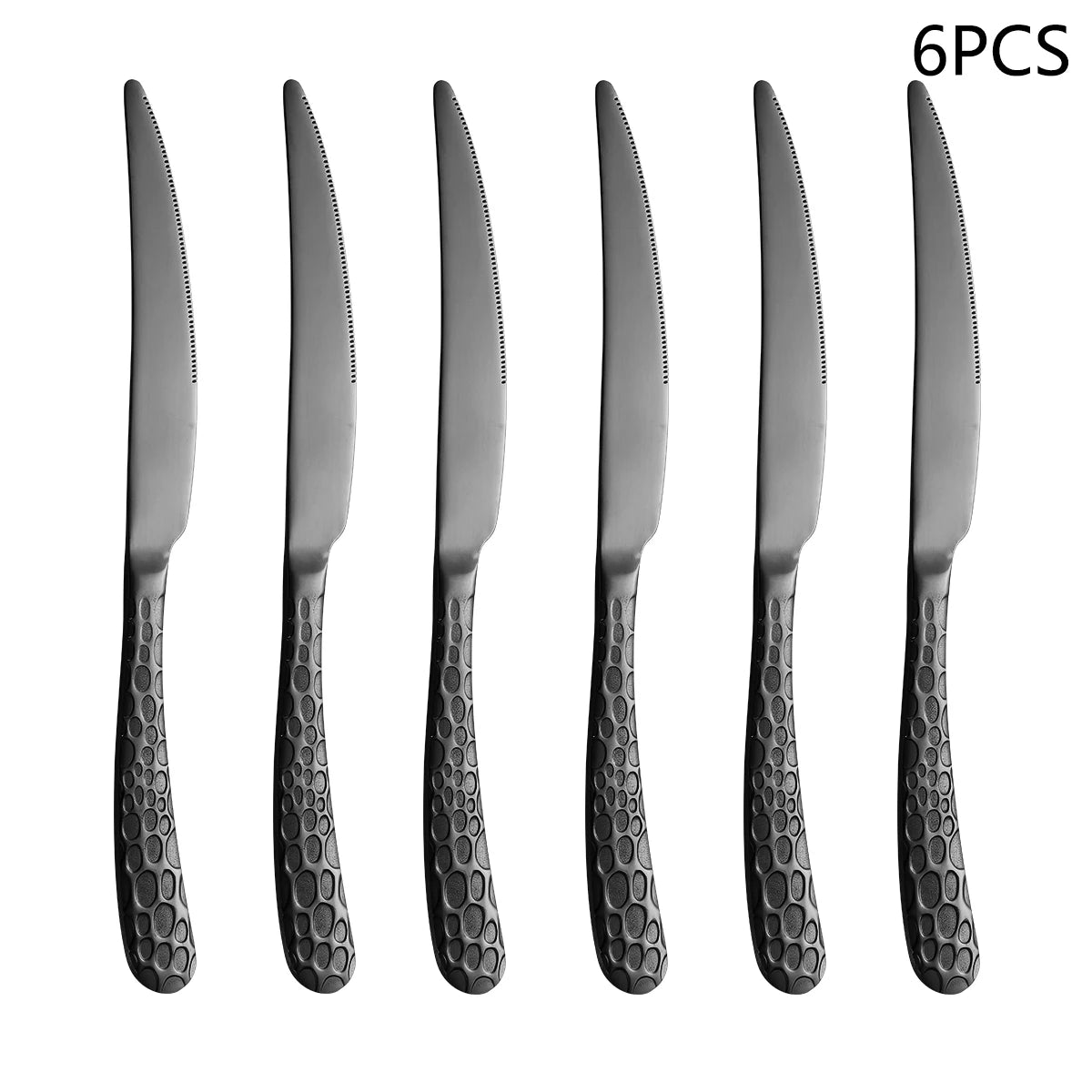 Black Stainless Steel Cutlery Set – Knife, Fork & Spoon Dinnerware (4/6/16/24pcs)