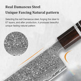 8 Inch Damascus Steel Chef Knife – Professional Kitchen Knife with Ebony Solid Wood Handle