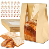 LMETJMA Large Bread Bags – Paper Bakery Bags with Clear Window