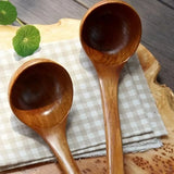 Non-Stick Wooden Cooking Spoon – Solid Anti-Scalding Soup Ladle for Daily Cooking