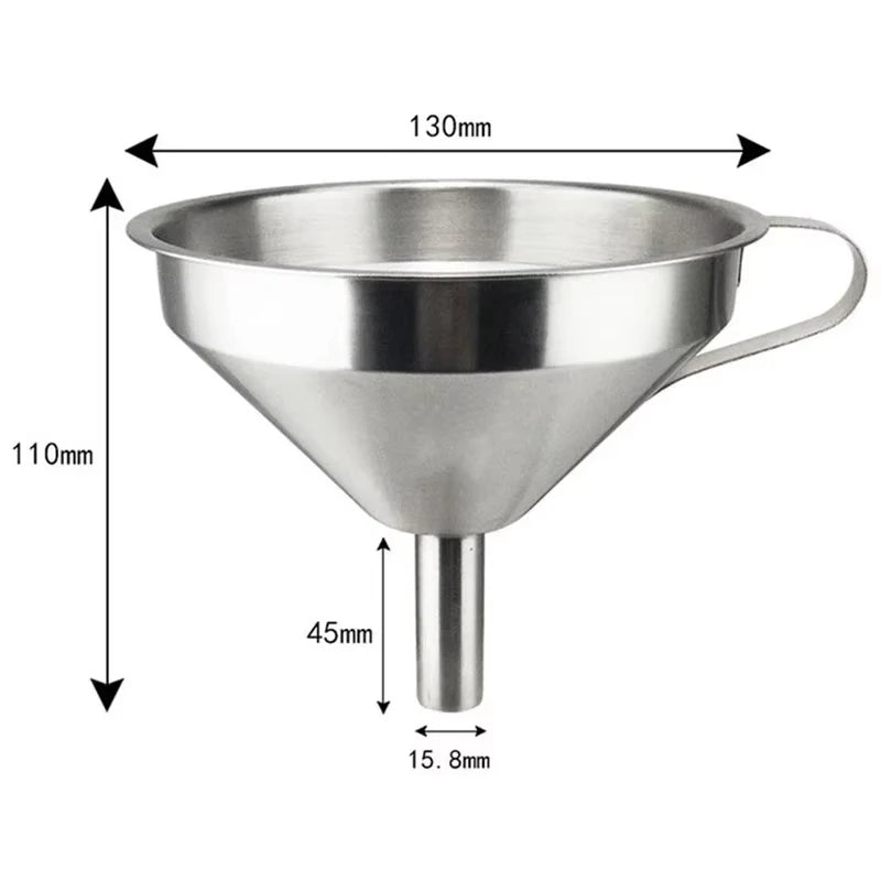 304 Stainless Steel Kitchen Funnel – Oil & Liquid Strainer Funnel for Bottles