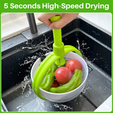 LMETJMA 3 Quart Large Capacity Salad Spinner – 2 in 1 Collapsible Colander & Vegetable Washer