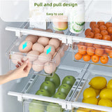 Transparent Refrigerator Storage Box – Under-Shelf Organizer for Eggs, Fruits & Vegetables
