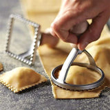 Manual Pasta & Cookie Molds – Ravioli Cutter & Cookie Press Mold with Wooden Handle