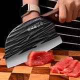 2024 New Seiko Hand-Forged Kitchen Knife – Dual-Purpose Chef Knife for Meat & Small Bones