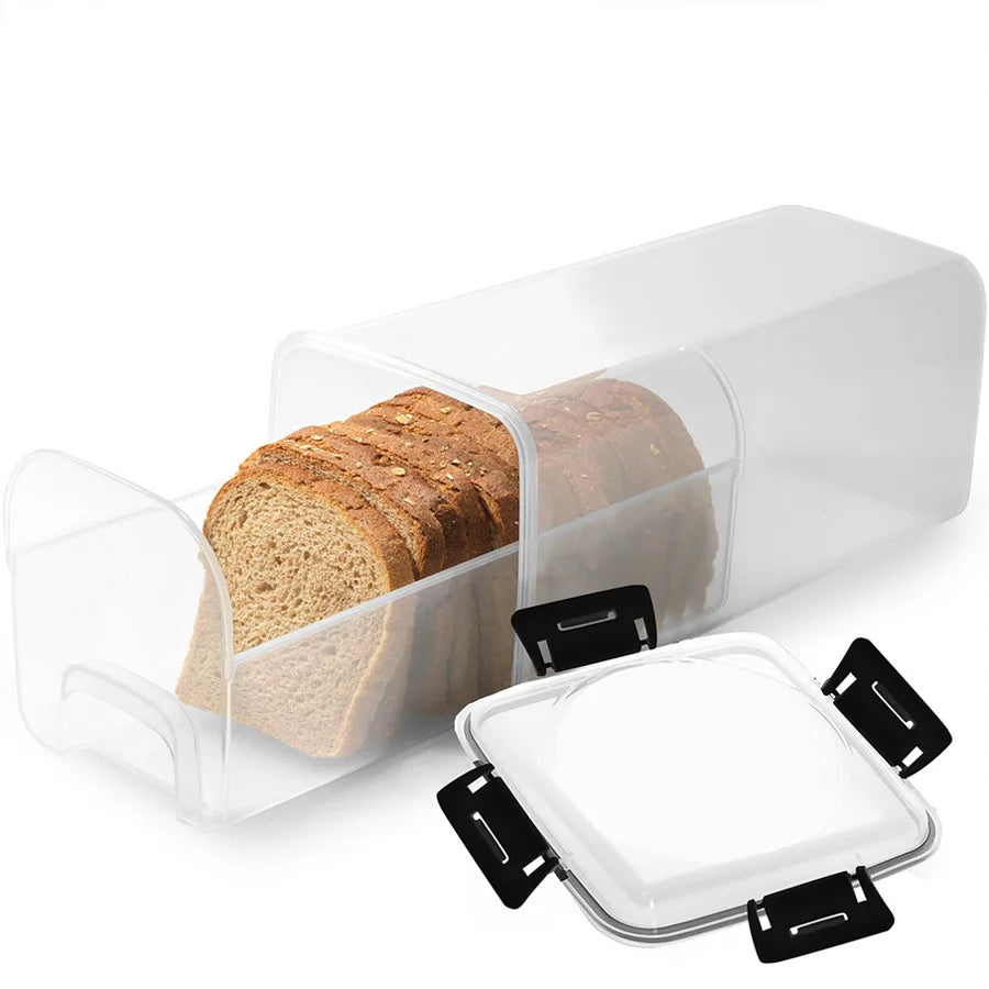 Clear Airtight Bread Loaf Container – Sandwich & Homemade Bread Holder with Lid