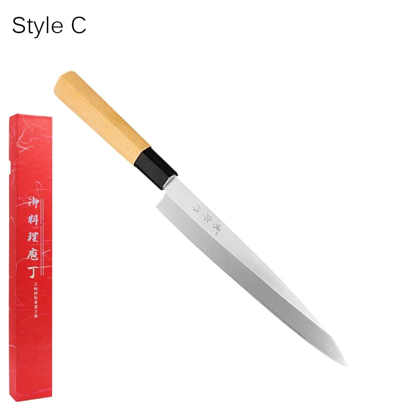 WXCOO Japanese Salmon Sashimi Knife – Professional Stainless Steel Fish & Meat Slicing Knife with Box