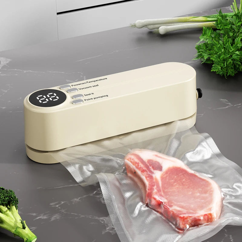 Mini USB-Rechargeable Vacuum Sealer – Portable Wireless Food Preservation Machine with Bags