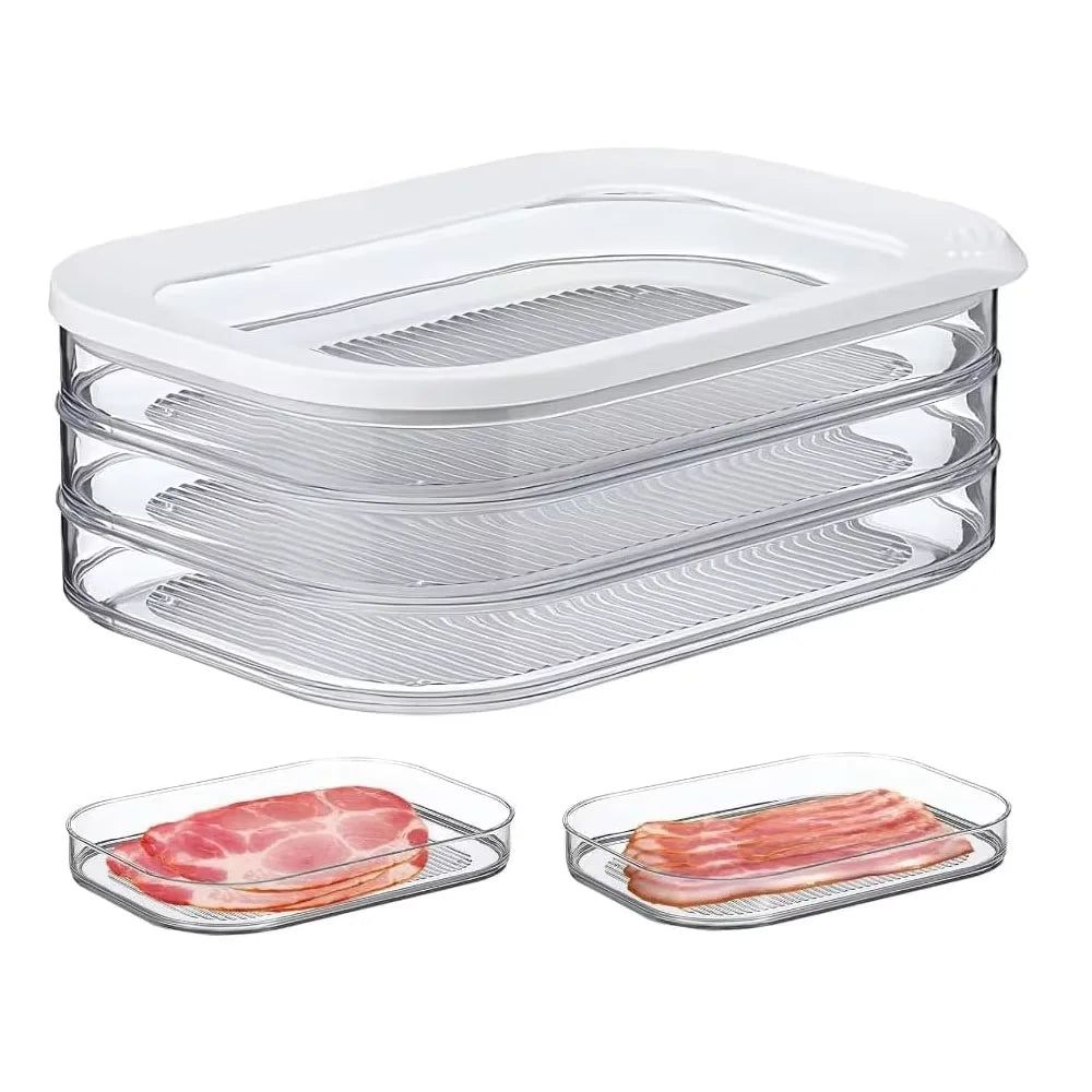 Meat Container for Fridge – Stackable Lunch & Meal Prep Storage Boxes with Lid