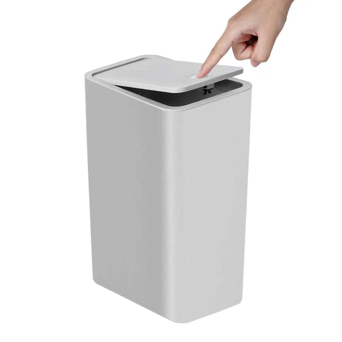 Bathroom Trash Can 10L – Small Press Top Garbage Bin with Pop-Up Lid for Bedroom & Living Room