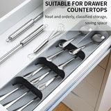 Kitchen Drawer Cutlery Storage Tray – Knife, Spoon & Fork Organizer with Spice Bottle Rack