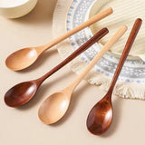 2PCS Wooden Spoon Set – Natural Wood Kitchen Tableware for Soup, Tea & Coffee