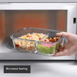 Glass Lunch Box with Lid – Sealed Fresh-Keeping Bento Container for Students, Picnic, and Microwave Use