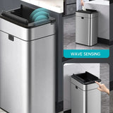 Smart Stainless Steel Trash Can – 15L / 20L Automatic Motion Sensor Garbage Bin