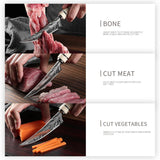 Stainless Steel Kitchen Utility Knife – Wood Handle Steak, Boning & Fruit Knife with Cover