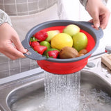 Silicone Folding Drain Basket – Foldable Fruit & Vegetable Washing Colander