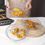 1/3-Layer Stainless Steel Air Fryer Accessories – Stackable BBQ Grill Rack & Multipurpose Frying Basket