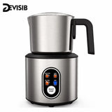 DEVISIB 4-in-1 Automatic Milk Frother – 350ml Electric Hot & Cold Foam Maker (Dishwasher Safe)