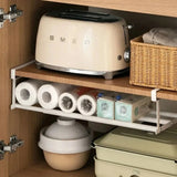 Space-Saving Shoe Rack – Layered Under-Shelf Organizer with Hanging Basket