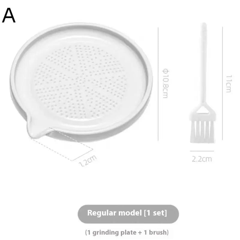 White Ceramic Manual Grinding Tool – Garlic & Ginger Paste Plate