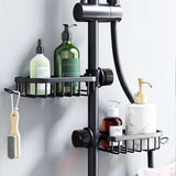 Adjustable Bathroom Faucet Storage Rack – Shower Shampoo & Soap Holder Organizer