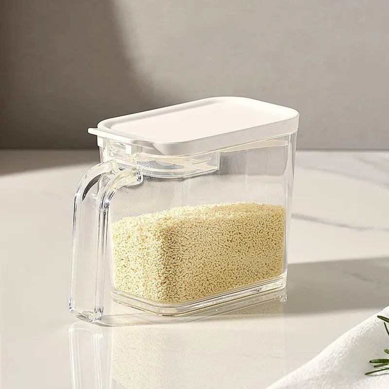 Sealed Pop-Top Seasoning Box with Spoon – Moisture-Proof Salt & Spice Storage Container