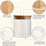 12PCS Glass Spice Jars with Bamboo Lid – 8oz Airtight Seasoning Containers with Labels