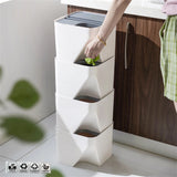 Sorting Garbage Can – Stackable Household Trash Bin with Lid for Kitchen & Living Room