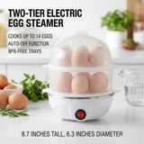 Double Layer Electric Egg Boiler – Multifunctional Mini Egg Steamer & Breakfast Maker (350W, 220V)