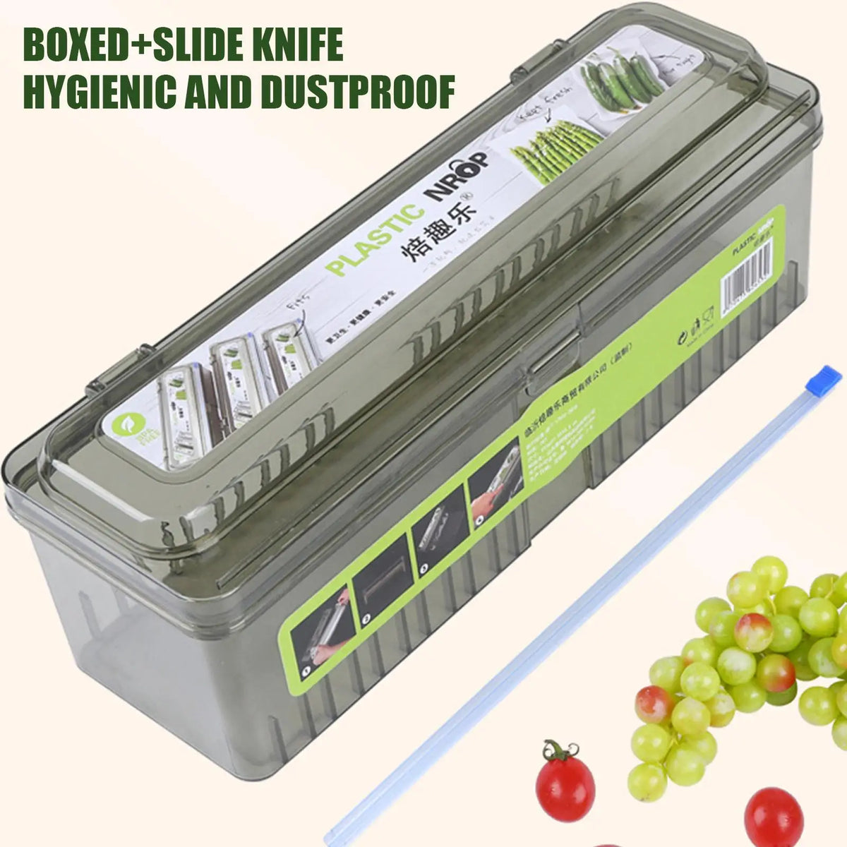 Plastic Food Cling Wrap & Foil Dispenser – Kitchen Storage Accessory with Sliding Cutter