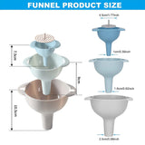 4-in-1 Kitchen Funnels Set – BPA-Free Food Grade Funnels with Detachable Strainer