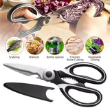 Premium Stainless Steel Kitchen Scissors, Heavy-Duty Blade for Meat, Fish & Bones