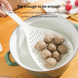 Large Capacity White Colander Spoon – Heat-Resistant Dumpling & Noodle Strainer