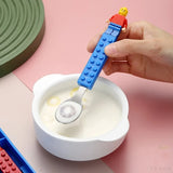 Creative Building Blocks Kids Cutlery Set – Portable Stainless Steel Fork & Spoon with Storage Box